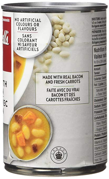 Campbell's Bean and Bacon Soup, 284ml/9.6 oz. Can left side